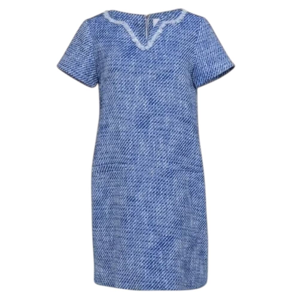 KATE SPADE Tweed Sheath Mini Dress Blue Career Office Cocktail Classic Preppy 4 - Picture 11 of 11